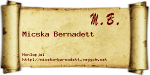 Micska Bernadett névjegykártya