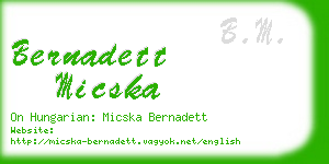 bernadett micska business card